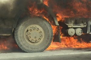 В Германии парковку для грузовиков посетил поджигатель
