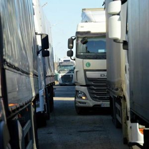 Из-за акции протеста в Корощине образовались огромные очереди грузовиков