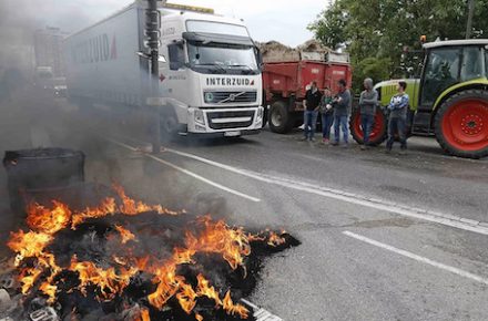 Испания: пробки на AP-7 из-за протестов фермеров и повреждений дорог